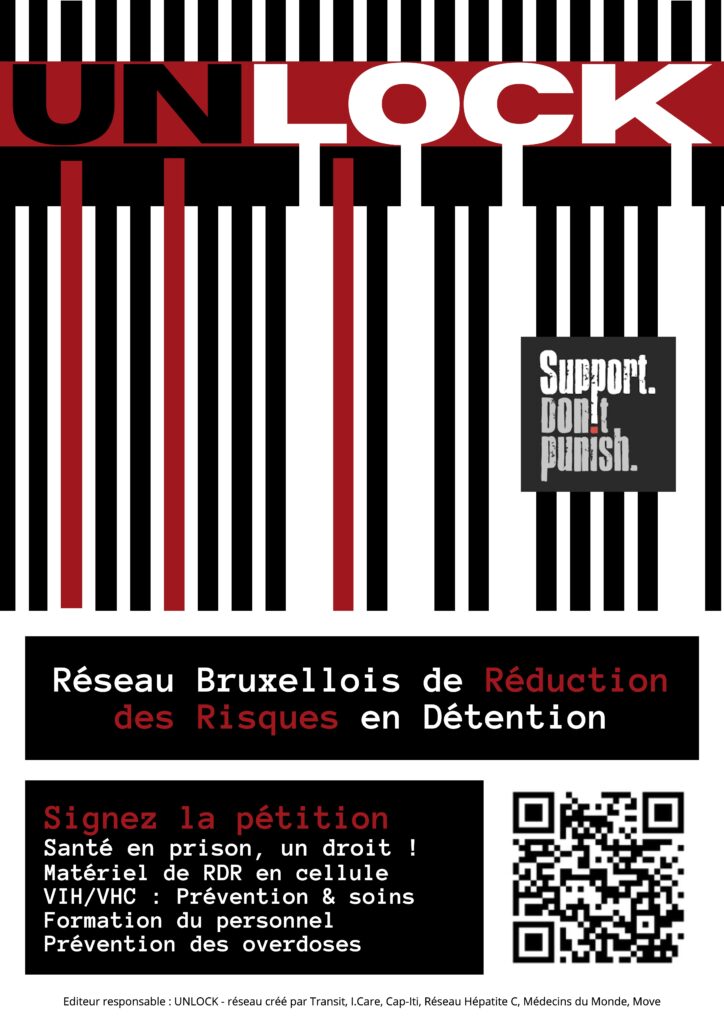 Réseau Bruxellois de réduction des risques en détention. Signez la pétition.